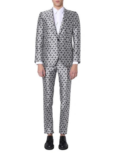 Dolce & Gabbana Gold Fit Suit In Silver