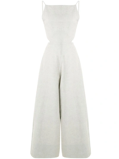 Osklen Linen Wide Leg Jumpsuit In Neutrals