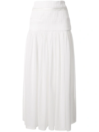 Christopher Esber Sheer Ruched Skirt In White