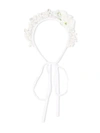 Monnalisa Kids' Floral Embroidered Hairband In White
