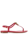 Dolce & Gabbana Devotion Flat Sandals In Red