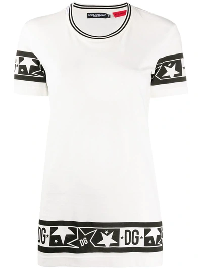 Dolce & Gabbana Logo Border T-shirt In White