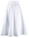 Prada Pleated Tiered Skirt In White