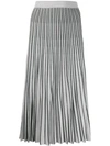 Proenza Schouler Women's Pleated Knit Midi Skirt In Metallic