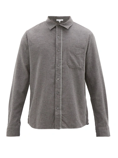 Frame Classic Fit Heathered Flannel Button-up Shirt In Gris
