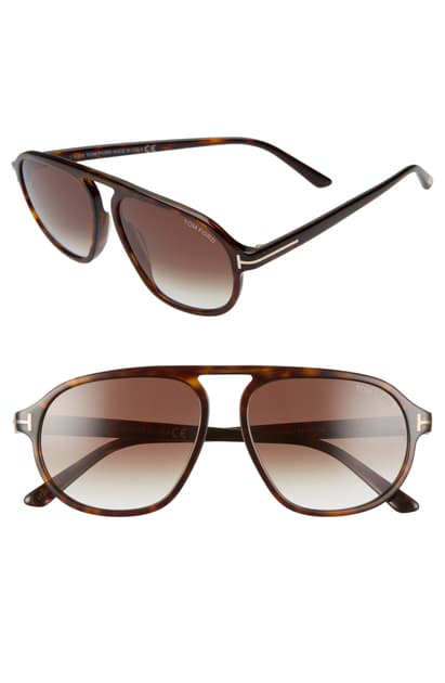 Tom Ford Harrison 57mm Navigator Sunglasses In Dark Havana ...