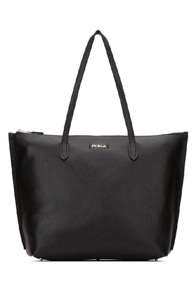 Furla Logo Tote Bag In Black