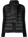 Moncler Nylon & Wool Knit Down Jacket In Black