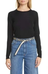 Stella Mccartney Crewneck Wool Sweater In Black
