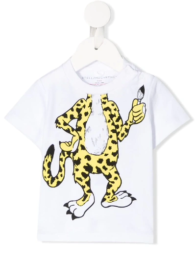 Stella Mccartney Babies' Leopard Print T-shirt In White