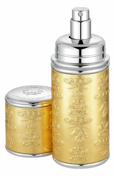 Creed Gold With Silver Trim Leather Atomizer, 1.7 oz