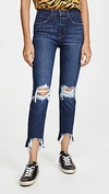 L Agence High Line High-rise Distressed Skinny Jeans With Shredded Hem In Cupertino