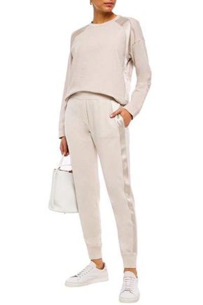 Brunello Cucinelli Bead-embellished Cashmere Tapered Pants In Ecru