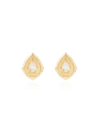 Jade Trau 18k Yellow Gold Diamond Stud Earrings In Metallic