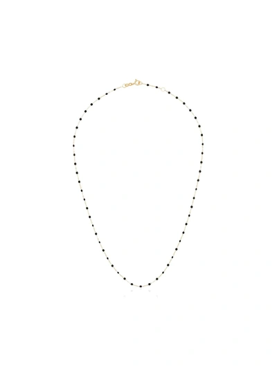 Gigi Clozeau 18k Yellow Gold 45 Cm Beaded Necklace In 20 Black