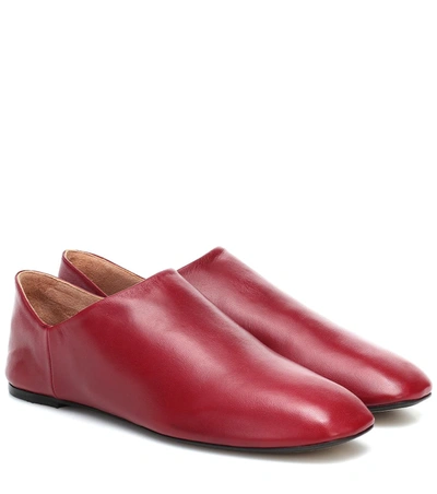 Joseph Leather Ballet Flats In Red