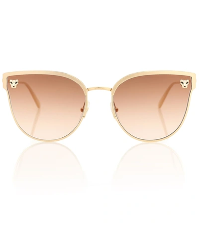 Cartier Panthère De  Cat-eye Sunglasses In Gold