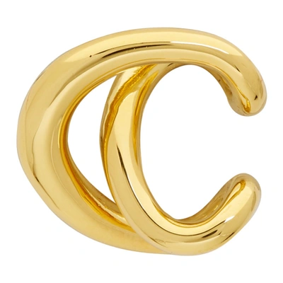 Charlotte Chesnais Gold Vermeil Initial Ear Cuff In Yellow Verm