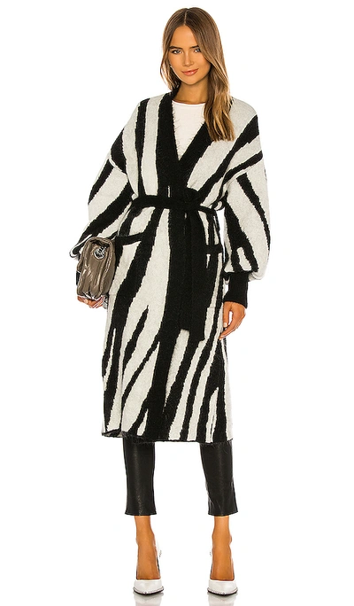 Anine Bing Oliver Zebra Stripe Belted Cardigan