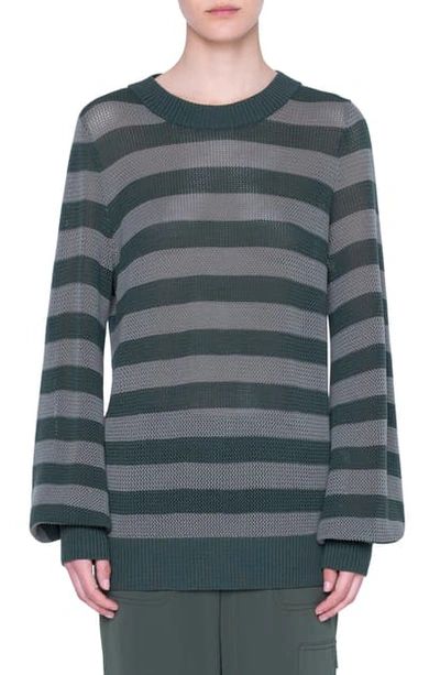 Akris Punto Colorblock Wool Turtleneck Sweater In Yucca-agave