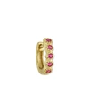 Jude Frances 18k Petite Pink Sapphire Bezel Hoop Earring, Single In Gold