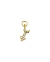 Jude Frances 18k Petite Pave Diamond Arrow Earring Charm, Single In Gold