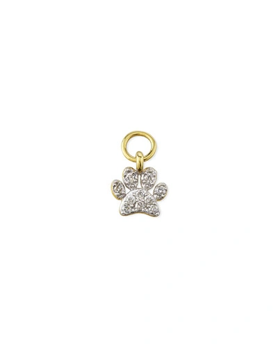 Jude Frances 18k Petite Diamond Pave Paw Earring Charm, Single In Gold