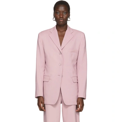 Sies Marjan Mason Single-breasted Lurex Jacket In Pink