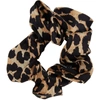 Ganni Leopard-print Silk-blend Satin Scrunchie In Brown