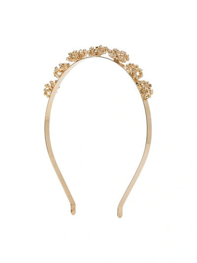 Rosantica Arcadia Starburst Crystal-flower Headband In Gold