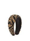 Ganni Zebra Beaded Padded Headband In Brown Multi