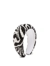 Ganni Zebra-beaded Padded Headband In Bright White