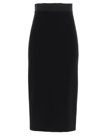 Dolce & Gabbana Wool-blend Pencil Skirt In Black