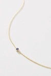 Maya Brenner 14k Yellow Gold Asymmetrical Birthstone Necklace In Blue