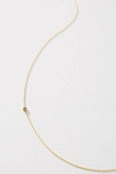 Maya Brenner 14k Yellow Gold Asymmetrical Birthstone Necklace In Green