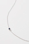 Maya Brenner 14k White Gold Asymmetrical Birthstone Necklace In Blue