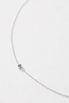 Maya Brenner 14k White Gold Asymmetrical Birthstone Necklace In Blue