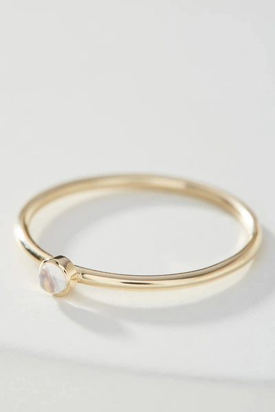 Maya Brenner 14k Yellow Gold Birthstone Ring In Beige