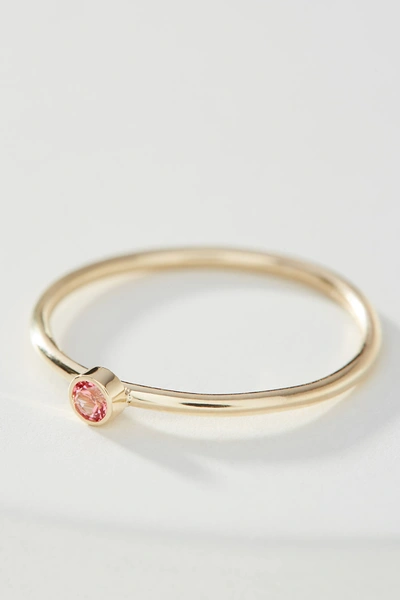 Maya Brenner 14k Yellow Gold Birthstone Ring In Pink