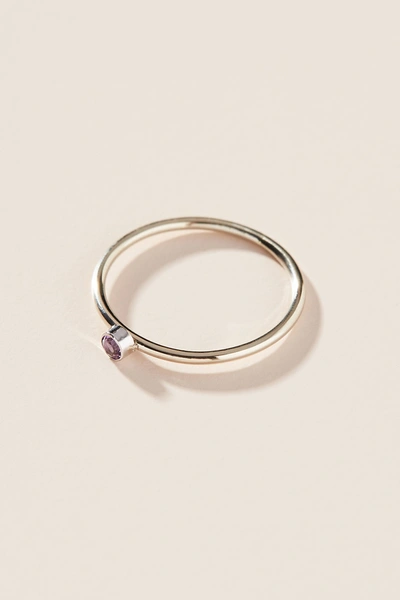 Maya Brenner 14k White Gold Birthstone Ring In Purple