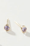 Maya Brenner 14k Yellow Gold Birthstone Post Earrings In Blue