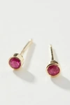 Maya Brenner 14k Yellow Gold Birthstone Post Earrings In Red