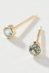 Maya Brenner 14k Yellow Gold Birthstone Post Earrings In Blue