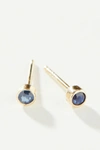 Maya Brenner 14k Yellow Gold Birthstone Post Earrings In Blue