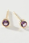 Maya Brenner 14k Yellow Gold Birthstone Post Earrings In Purple