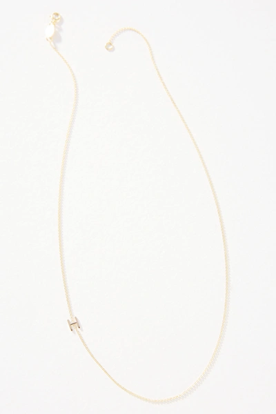 Maya Brenner 14k Gold Asymmetrical Monogram Necklace