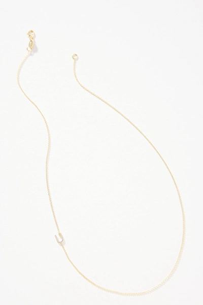 Maya Brenner 14k Gold Asymmetrical Monogram Necklace