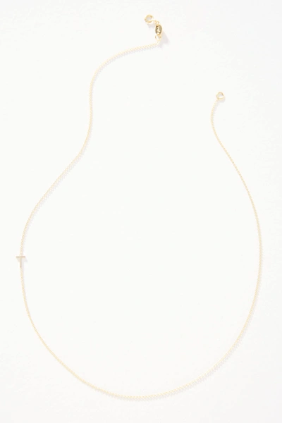 Maya Brenner 14k Gold Asymmetrical Monogram Necklace