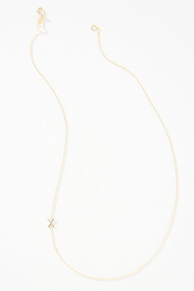 Maya Brenner 14k Gold Asymmetrical Monogram Necklace