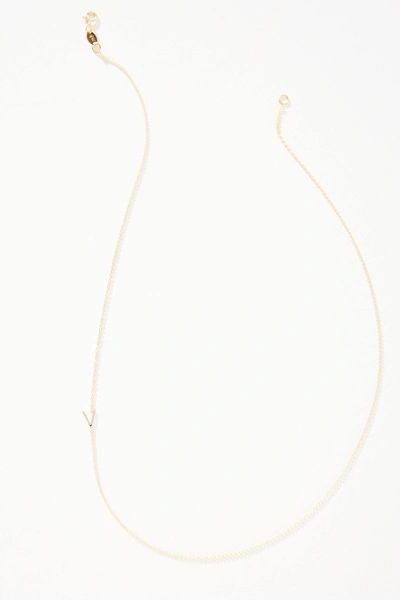 Maya Brenner 14k Gold Asymmetrical Monogram Necklace